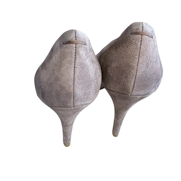 Madewell The Mira Heels Size 6 Gray leather suede preloved no flaws - Picture 4 of 11